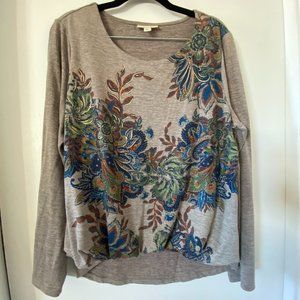 Pretty Floral Bubble Hem Hi Low Blouse